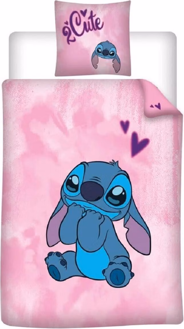 Disney Lilo & Stitch beddengoedset van polykatoen met dekbedovertrek en kussensloop, Breedte: 140 cm, Lengte: 200 cm, Kussensloop: 65 x 65 cm