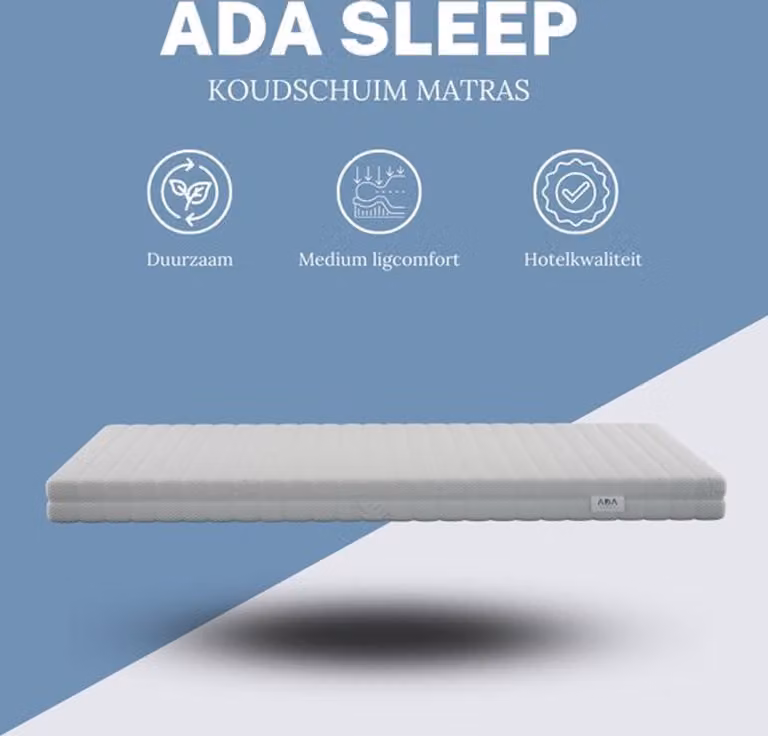 Ada Sleep HR Koudschuim Topper Orthopedisch - 160 x 200 x 9 cm - Gemiddeld
