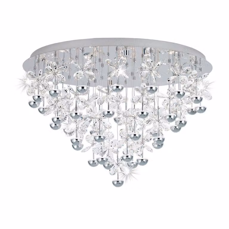 Pianopoli Stars of Light Design Plafondlamp - Chroom en Transparant