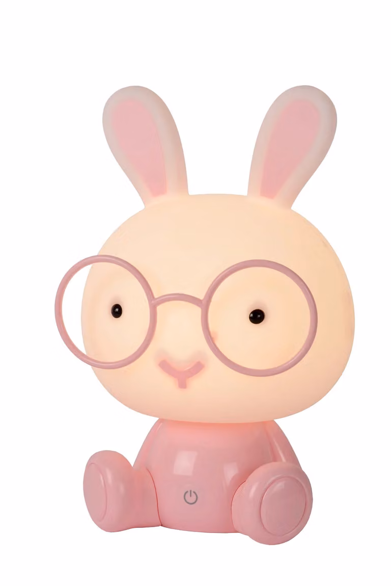 Lucide Dodo Rabbit Tafellamp voor Kinderkamers - Roze - LED Dimbare Nachtlamp met USB-aansluiting