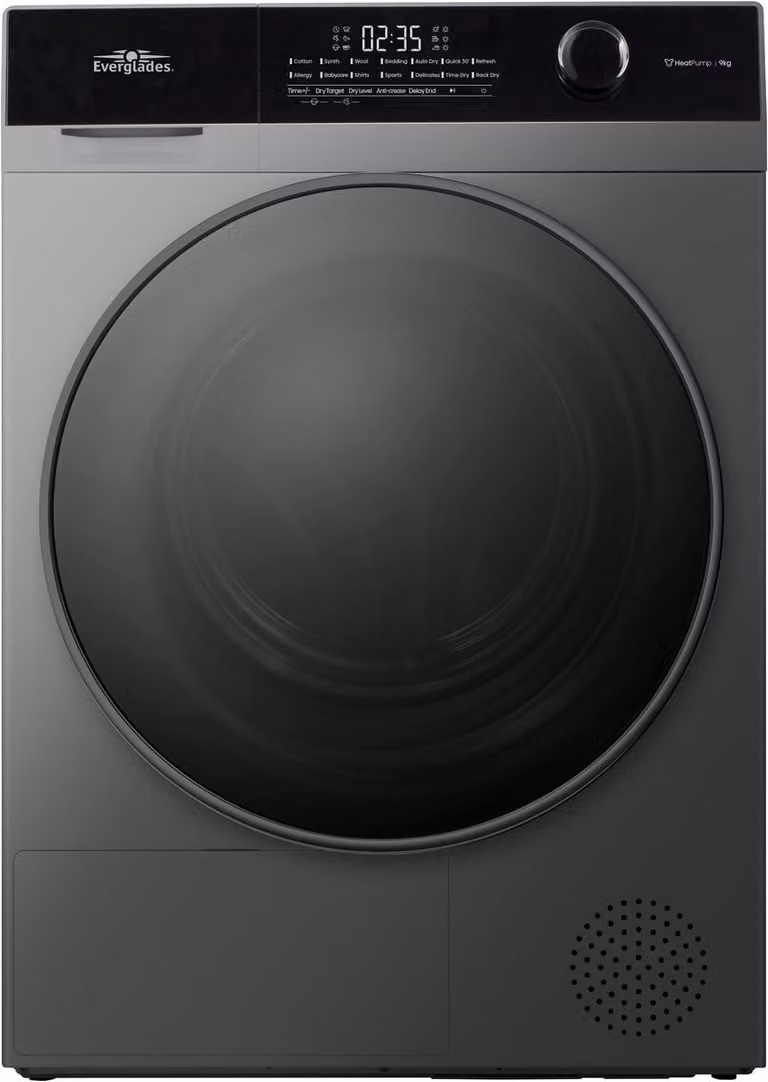 Everglades EVHP9066CG Warmtepompdroger - Titanium Gray - 9KG - 15 Programma's - C-Klasse