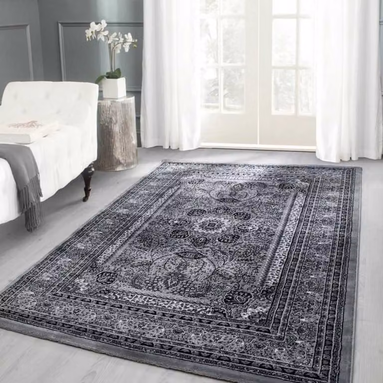 TapisTrend Marrakesh Oosters Tapijt Zwart-Grijs-Wit Klassiek 160 x 230 cm