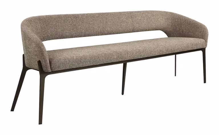 Richmond Interiors Kenzi Eetkamerbank, Bruin Tweed, 210 cm