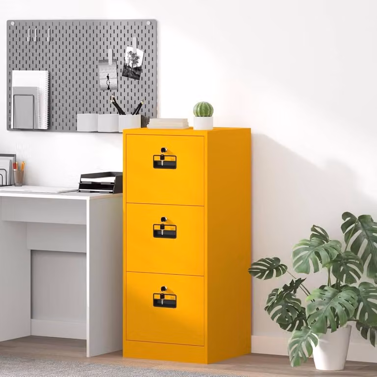 Robuuste Aktenkast met Laden van Koudgewalst Staal voor Documenten, B/D/H: 455 x 42 x 1065 cm