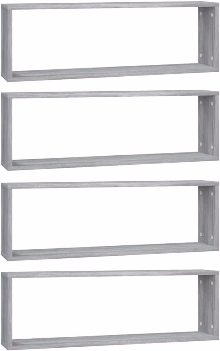 Kubus Wandschappen Opbergplanken Set Grijs Sonoma B/D/H: 80 x 15 x 265 cm