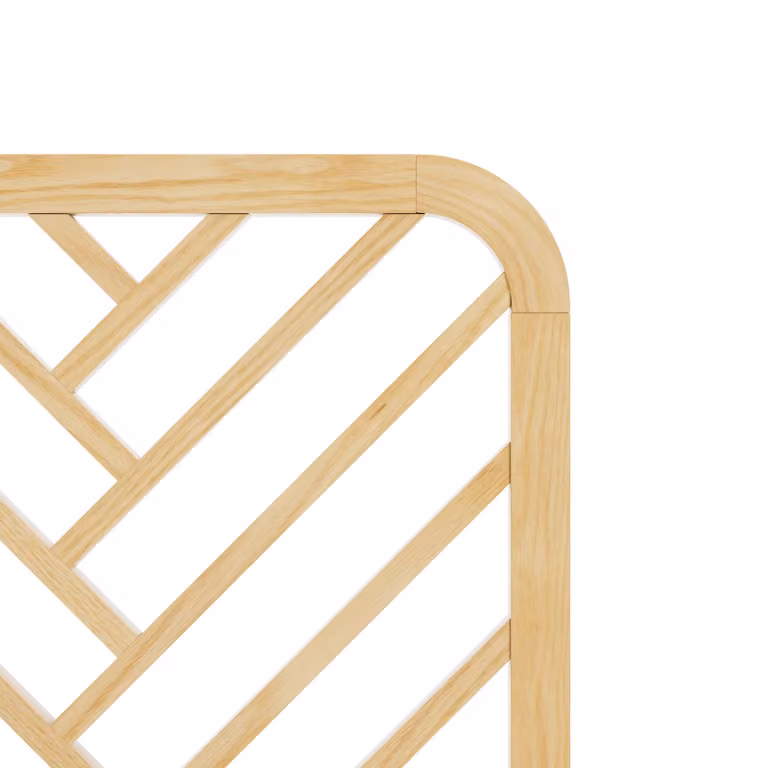 Hypnia Ali hoofdbord van FSC-gecertificeerd massief grenenhout in beige met geometrisch design