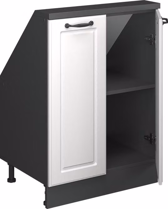 Vicco R-Line Keukenkast voor schuine wand Wit Landhuis, 60 cm, 2 deuren