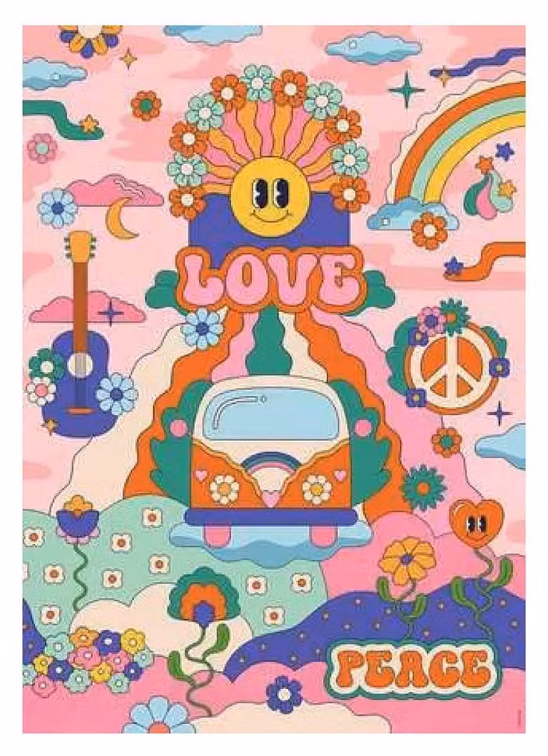 Ravensburger Puzzel Cha Cha Pop Hippie Stijl - 1000 stukjes