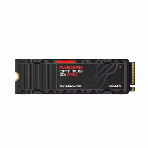 SanDisk Optimus GX PRO 850X NVMe SSD met koelelement, 4 TB, M.2 2280, PCIe 4.0