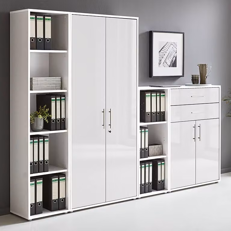 home24 Kastenset 4-delig C wit hoogglans B/D/H: 85 x 33 x 186 cm