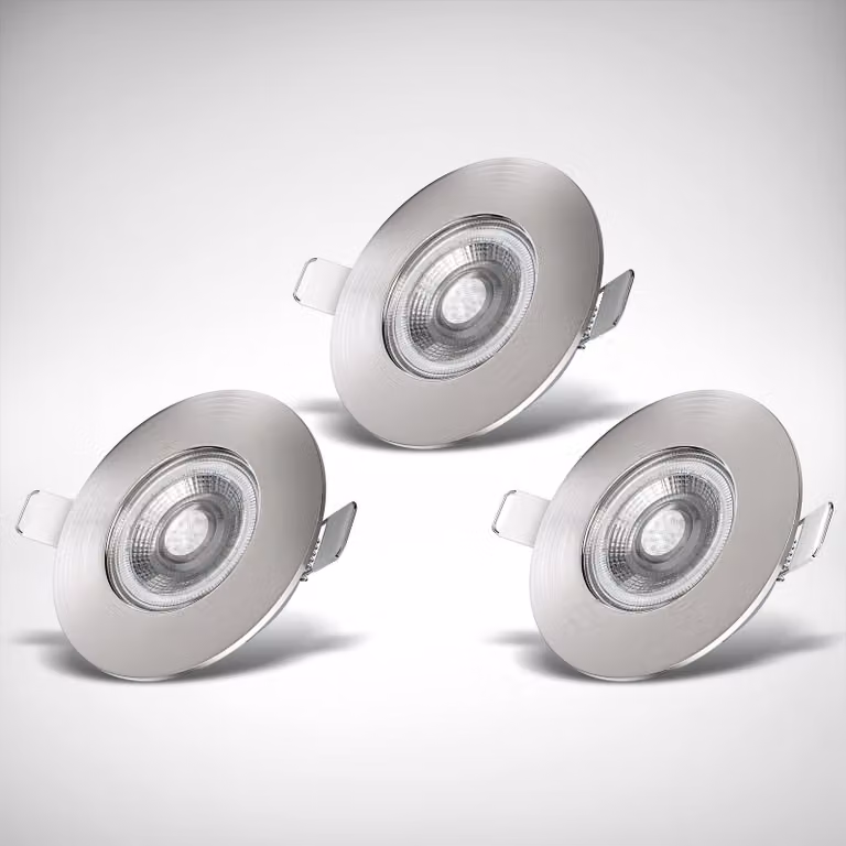 B.K.Licht Set van 3 ronde LED inbouwspots voor badkamer en woonkamer, IP44
