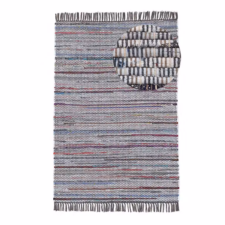 home24 Kelim Chindi katoenen vloerkleed grijs B: 200 cm, D: 250 cm