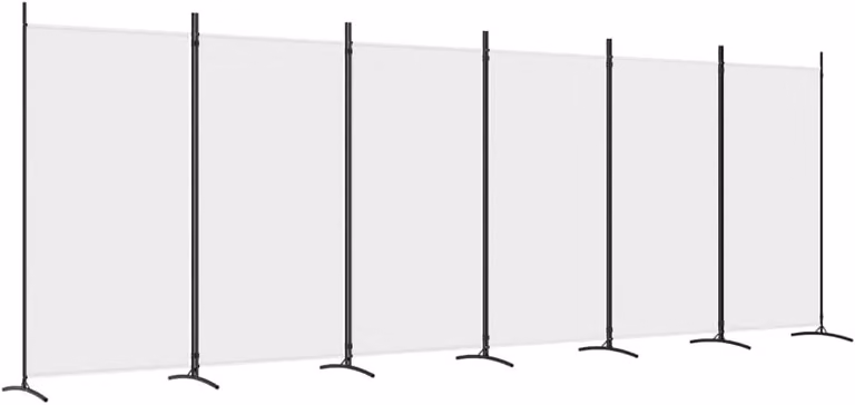 Wit Paravent Kamerverdeler - Zesdelig Inklapbaar Scherm - 520 x 180 cm