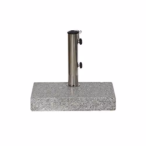 Siena Garden Granieten Parasolvoet, Grijs, 25 kg, B: 45 cm, D: 28 cm, voor parasolstokken diameter 25-48 mm