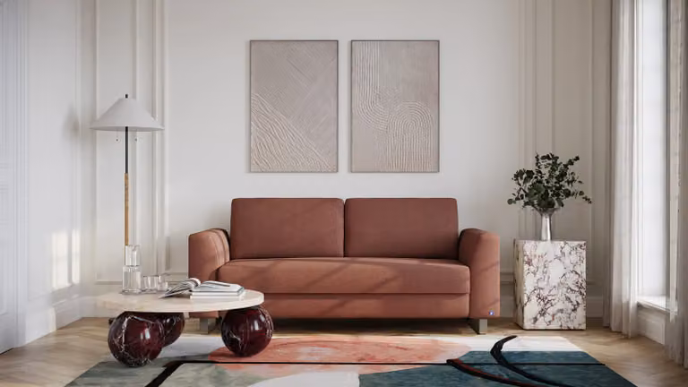 BRUNO slaapbank Aurora hazelnoot, massief hout met pocketvering, 160 cm breed