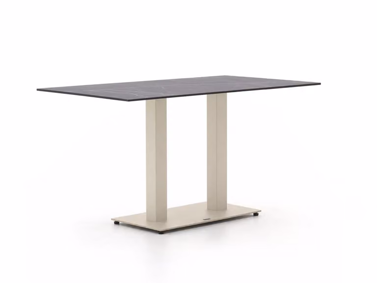 Forza Furniture Tuineettafel Forza - Rechthoekig - Zwart - HPL en Aluminium