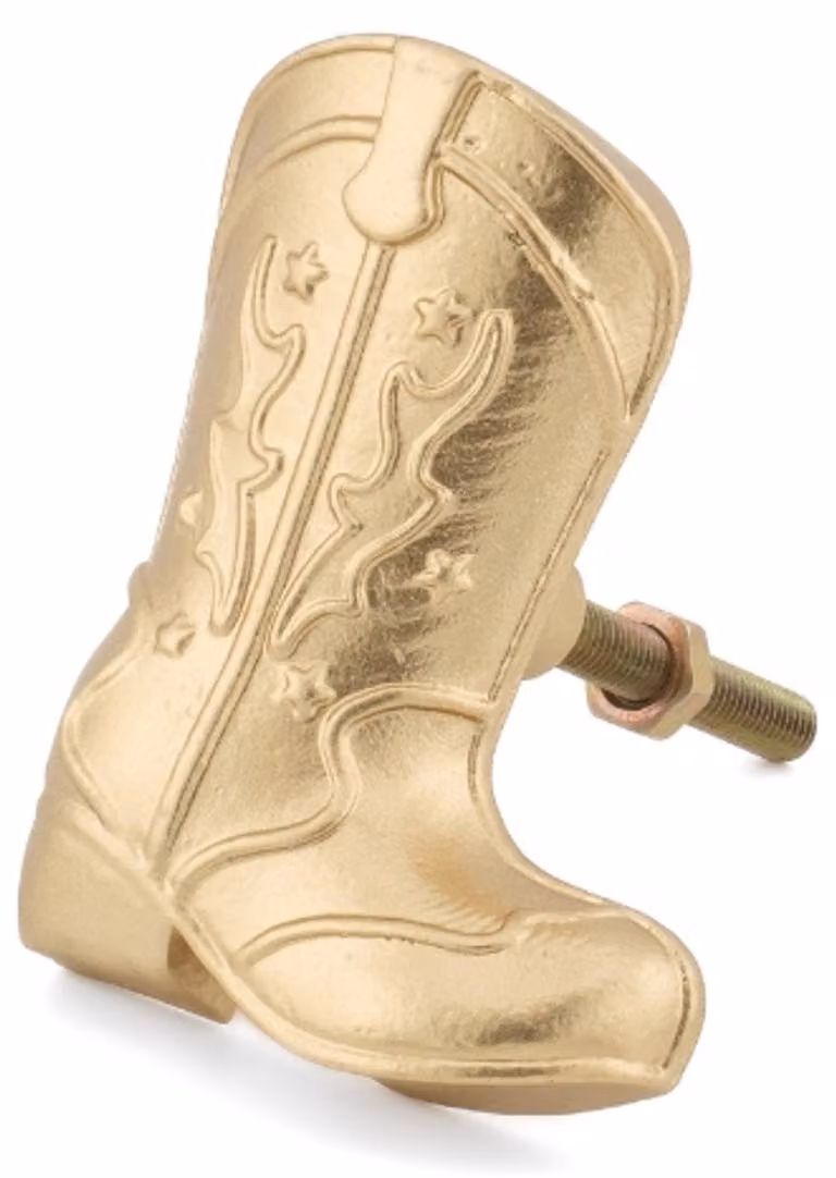 Sass & Belle Cowboy laars gouden metalen ladeknop