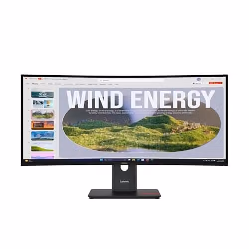 Lenovo ThinkVision T34WD-40 34 inch WQHD monitor zwart met HDMI, DisplayPort en USB-C