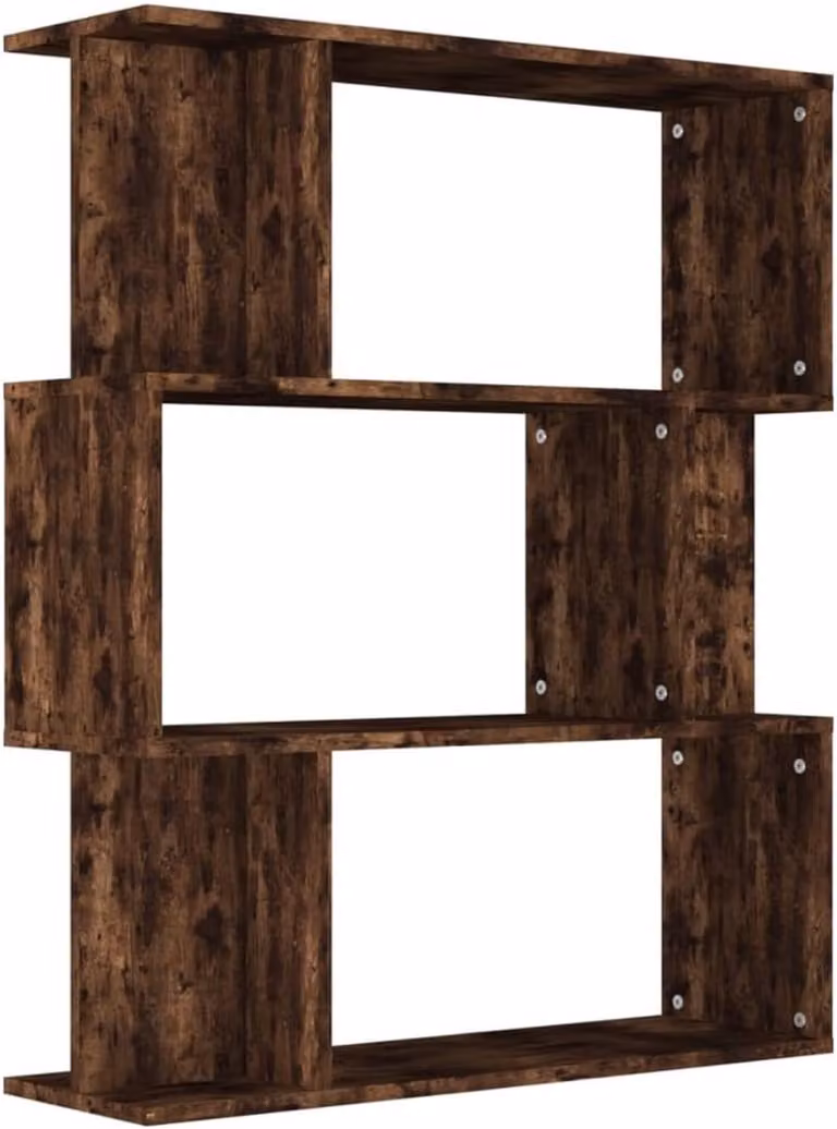 Open houten boekenkast en kamerverdeler voor de woonkamer of het kantoor, B/D/H: 80 x 24 x 96 cm