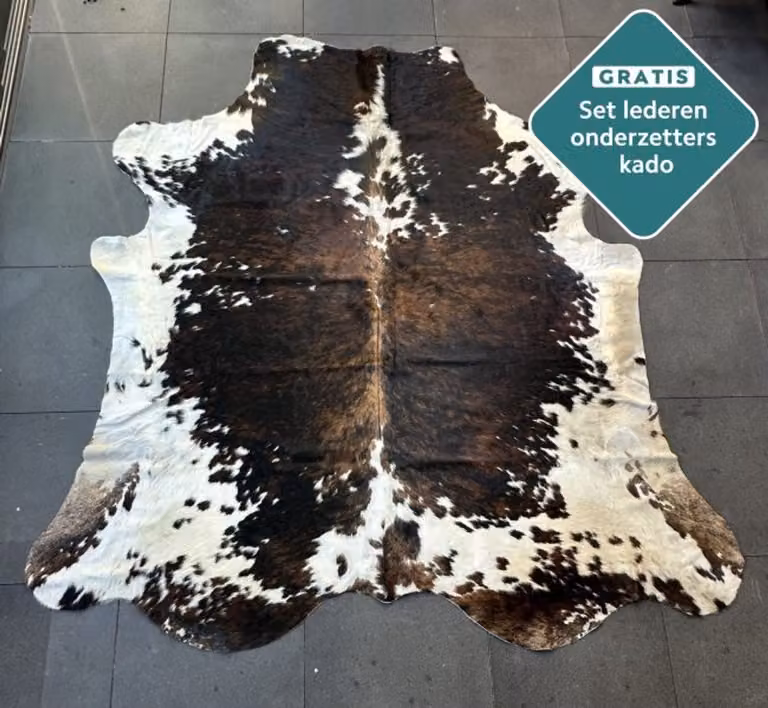 Tricolore koeienhuid vloerkleed bruin XXXL 250 x 230 cm