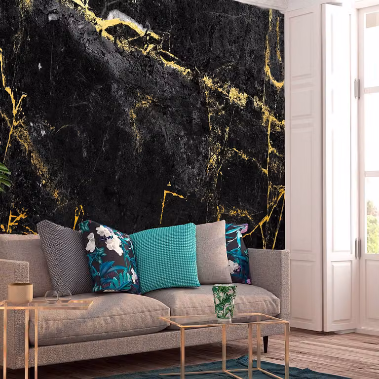 home24 Vlies-fotobehang Black Elegance Abstract Glamour Zwart B: 100 cm, H: 70 cm