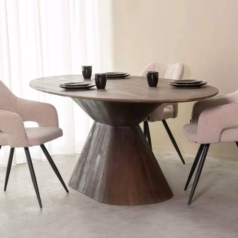 Label51 Eetkamertafel Jagger - Espresso - Mangohout - 220 cm - Ovaal
