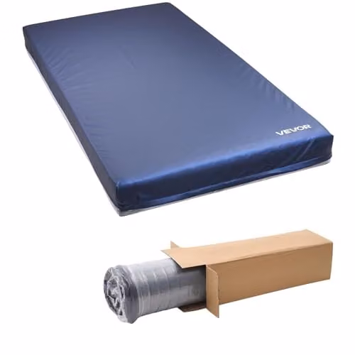 VEVOR Medisch Verpleegmatras met Comfort Foam, Blauw, Waterdicht en Afneembaar, B/D/H: 91,4 x 203,0 x 15,3 cm