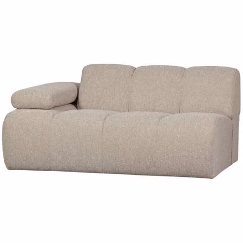 WOOOD Mojo 1,5-Zits Element Bank met Linker Armleuning - Donkerzand - Modern - Textiel