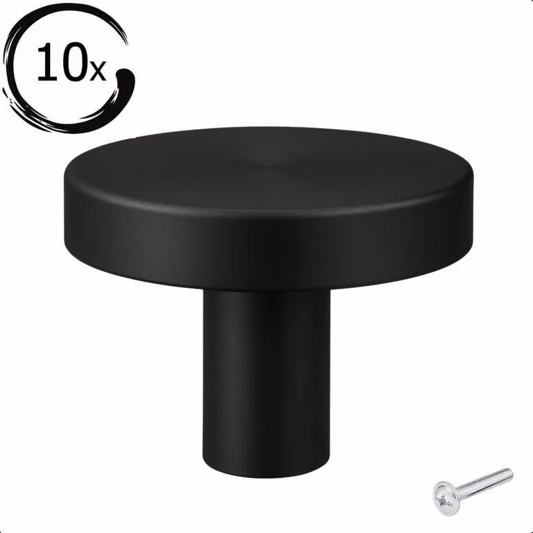 MJM Meubelknop Harbor Rond Zwart Ø30mm - Set van 10 Kastknoppen