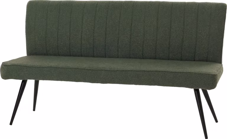 Bank MCW-K16 Eetkamerbank met Bouclé Stoffen Rugleuning en Metalen Onderstel - Groen - Breedte: 160 cm