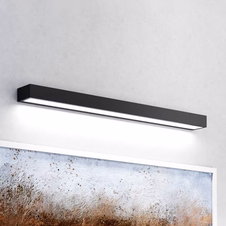 MCJ Wandlamp voor badkamer, zwart, modern, led, ip44