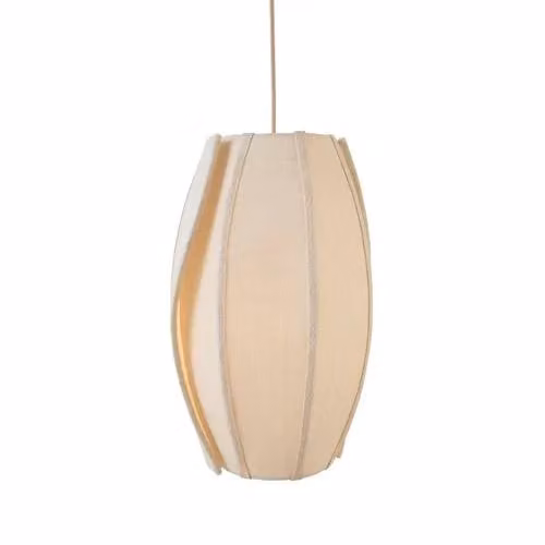 Light & Living Melamba Hanglamp beige bruin wit textiel B: 31 cm, H: 45 cm