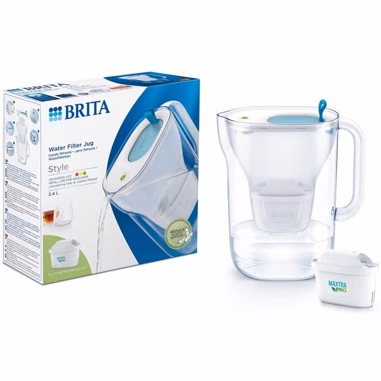 Brita Style waterfilter voor waterkan, 2,4 liter, blauw, transparant