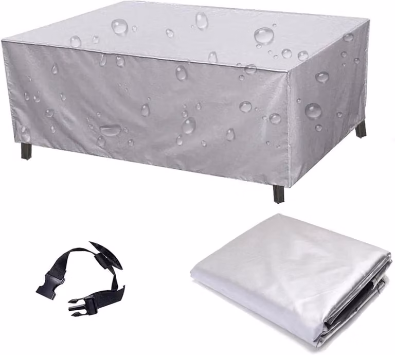 Zilveren waterdichte tuinbank hoes van Oxford stof voor het beschermen van je meubels, B/D/H: 220 x 210 x 85 cm