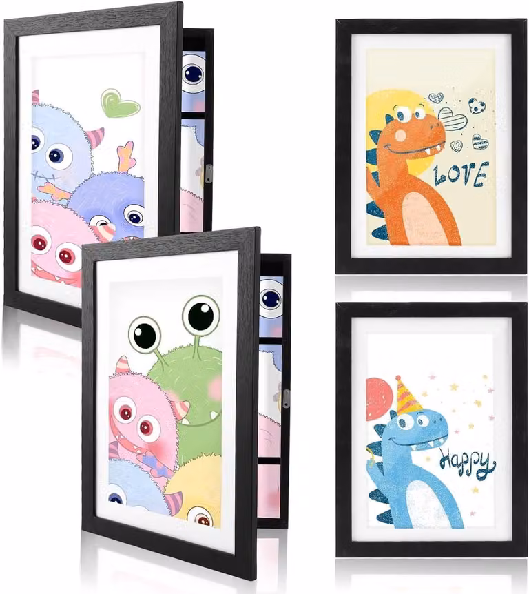 Creatieve fotolijsten voor kindertekeningen A4 - Kleurrijke wanddecoratie voor de kinderkamer