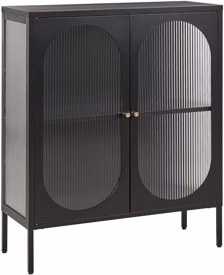 SARRE Sideboard Zwart Staal B: 111 cm, H: 90 cm, D: 35 cm