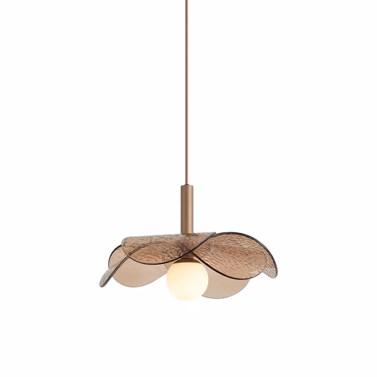 Qazqa Design hanglamp brons met transparant glas en dimbare LED-verlichting