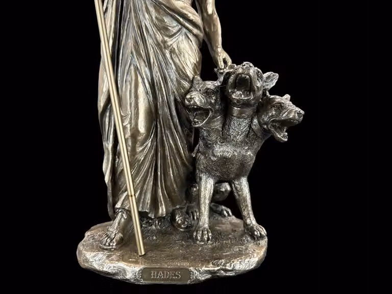 Hades God van de Onderwereld Standbeeld met Veronese Bronzen Afwerking