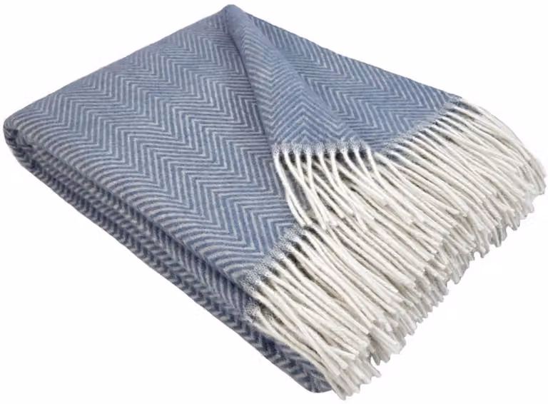 Wollen plaid Helsinki lichtblauw 140 x 200 cm