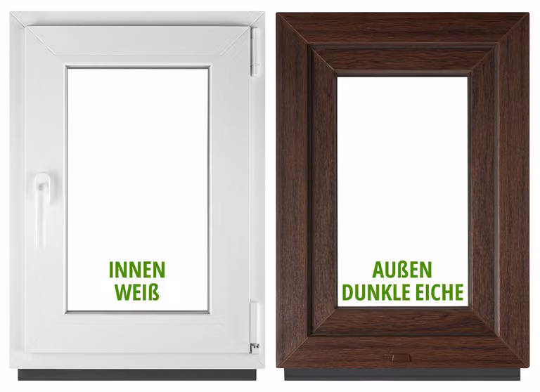 BauPlaza Kelderraam Draaikipraam met Dubbel Glas, B/H: 55 x 75 cm, Donker Eikenhout en Wit, PVC