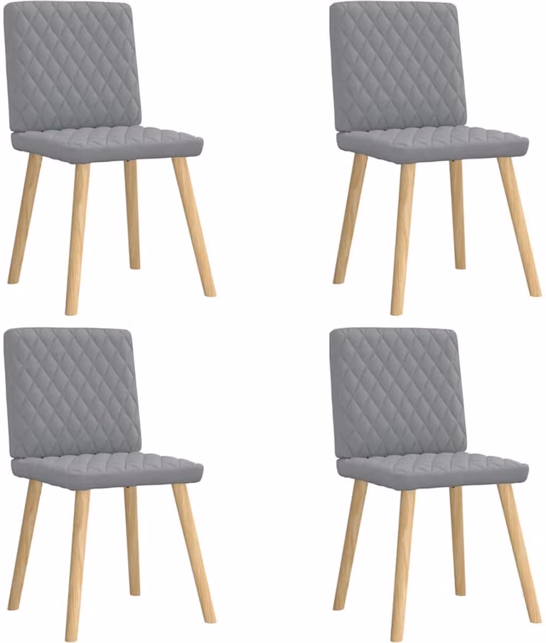 vidaXL Set van 4 Eetkamerstoelen in Lichtgrijs Stof