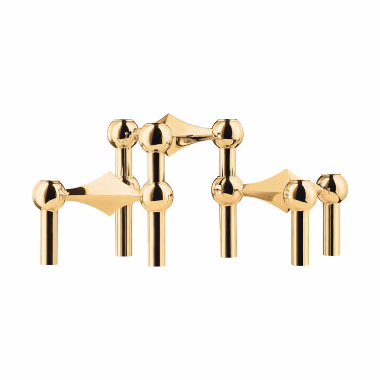 STOFF Nagel kandelaar 3-pack messing voor stompkaarsen