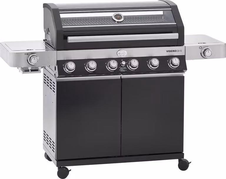 Rösle Barbecue Gas Videro G6-S Vario 30 mbar - Roestvast Staal - Zwart