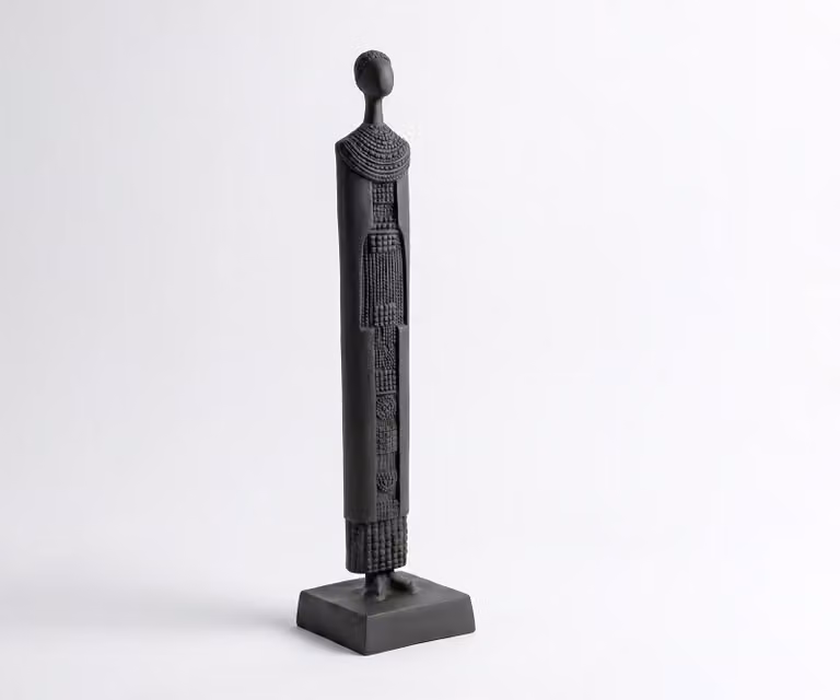 Delife Beeldje Signum Aluminium Basalt Gegoten B: 12 cm, D: 12 cm, H: 51 cm