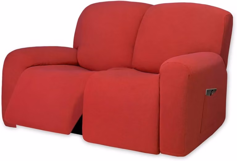 Rode bankhoes voor loveseat - Super stretch sofa cover voor meubelbescherming - Tot 140 cm zitbreedte