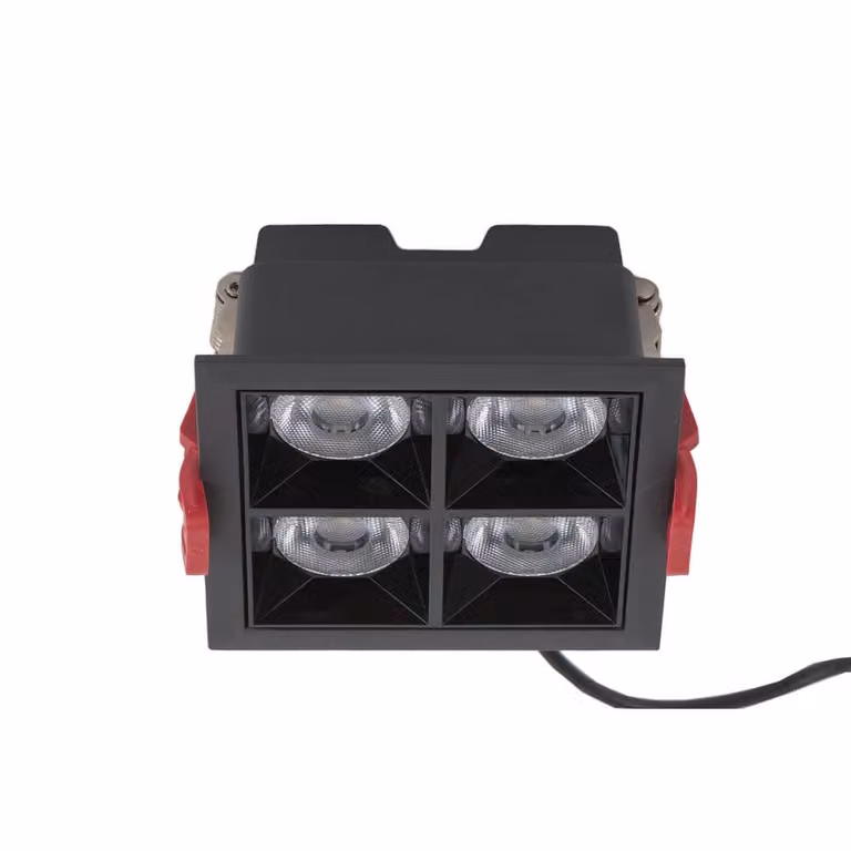 Lyora Zwarte Inbouwspot Midi Led 2x2 Warmwit 3000K