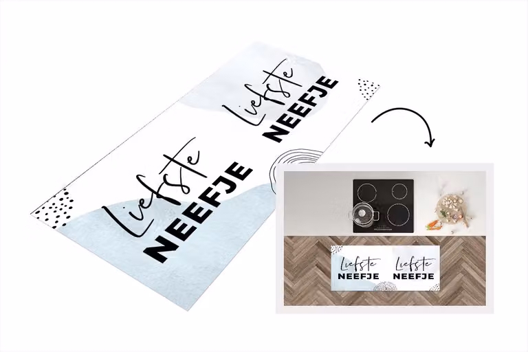 KitchenYeah Keukenloper Quotes Neef Pastel Vinyl B/D: 120 x 50 cm