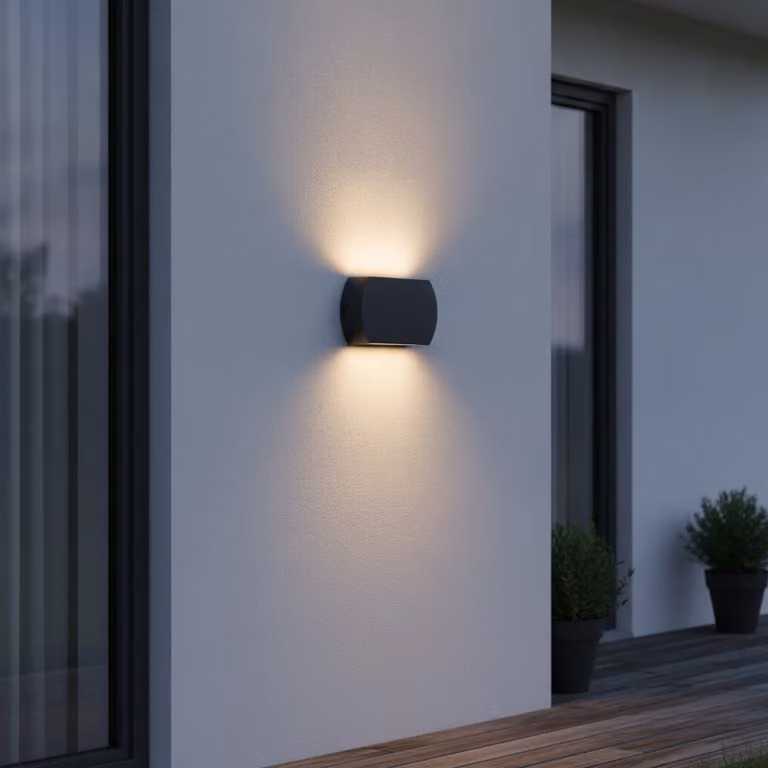 Lyora Design wandlamp Fedor antraciet/grijs voor in de tuin B: 16 cm, H: 10 cm, D: 10 cm