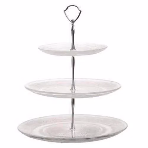 Cosy & Trendy Etagere Serveertoren Retro Glas 3-laags ø 18, 25 & 29 cm