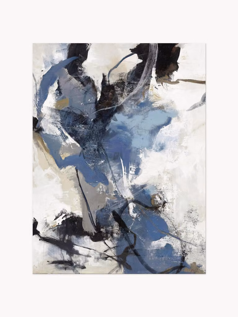 Handbeschilderde canvasprint Blue Vibes van Malerifabrikken